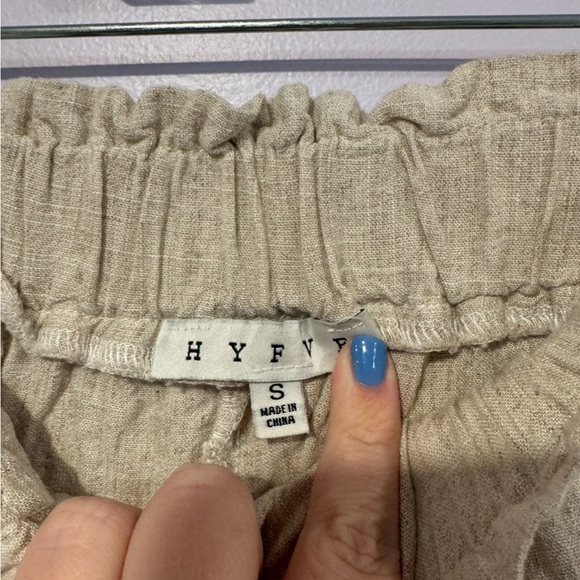 Hyfve cream tan linen type shorts - Picture 2 of 3